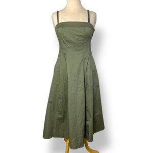 NWT Steve Madden Cotton Blend A-line Sundress Warm Stone Light Olive Sz 0
